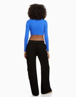 FEMME BERSHKA Jeans*Jean cargo wide leg multipoches