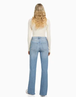 FEMME BERSHKA Jeans*Jean décontracté fente latérale