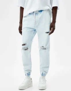 HOMME BERSHKA Pantalons et jeans*Jean jogger déchiré