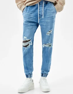 HOMME BERSHKA Pantalons et jeans*Jean jogger déchiré