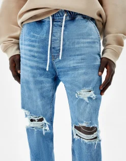 HOMME BERSHKA Pantalons et jeans*Jean jogger déchiré