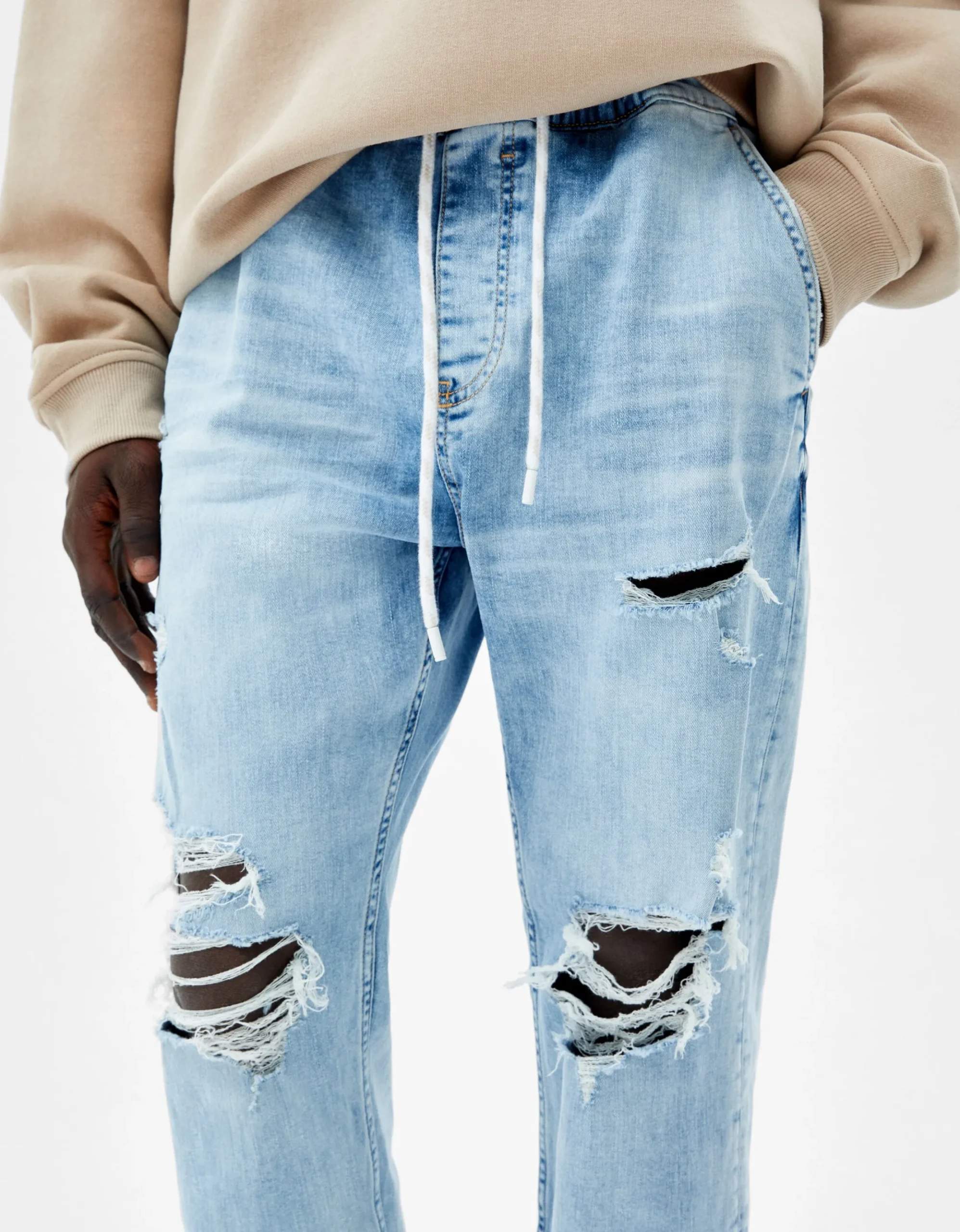 HOMME BERSHKA Pantalons et jeans*Jean jogger déchiré