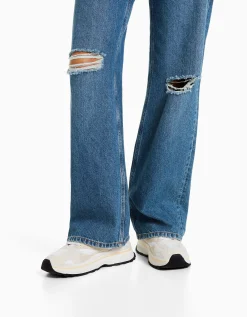 FEMME BERSHKA Jeans*Jean 90’s wide déchiré