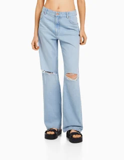 FEMME BERSHKA Jeans*Jean 90’s wide leg déchiré