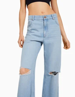 FEMME BERSHKA Jeans*Jean 90’s wide leg déchiré