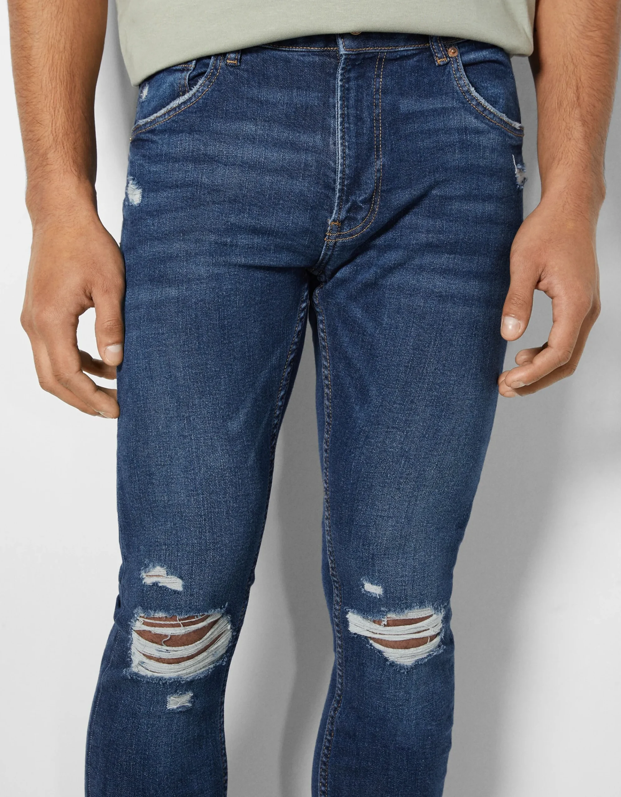 HOMME BERSHKA Jeans*Jeans super skinny déchirés