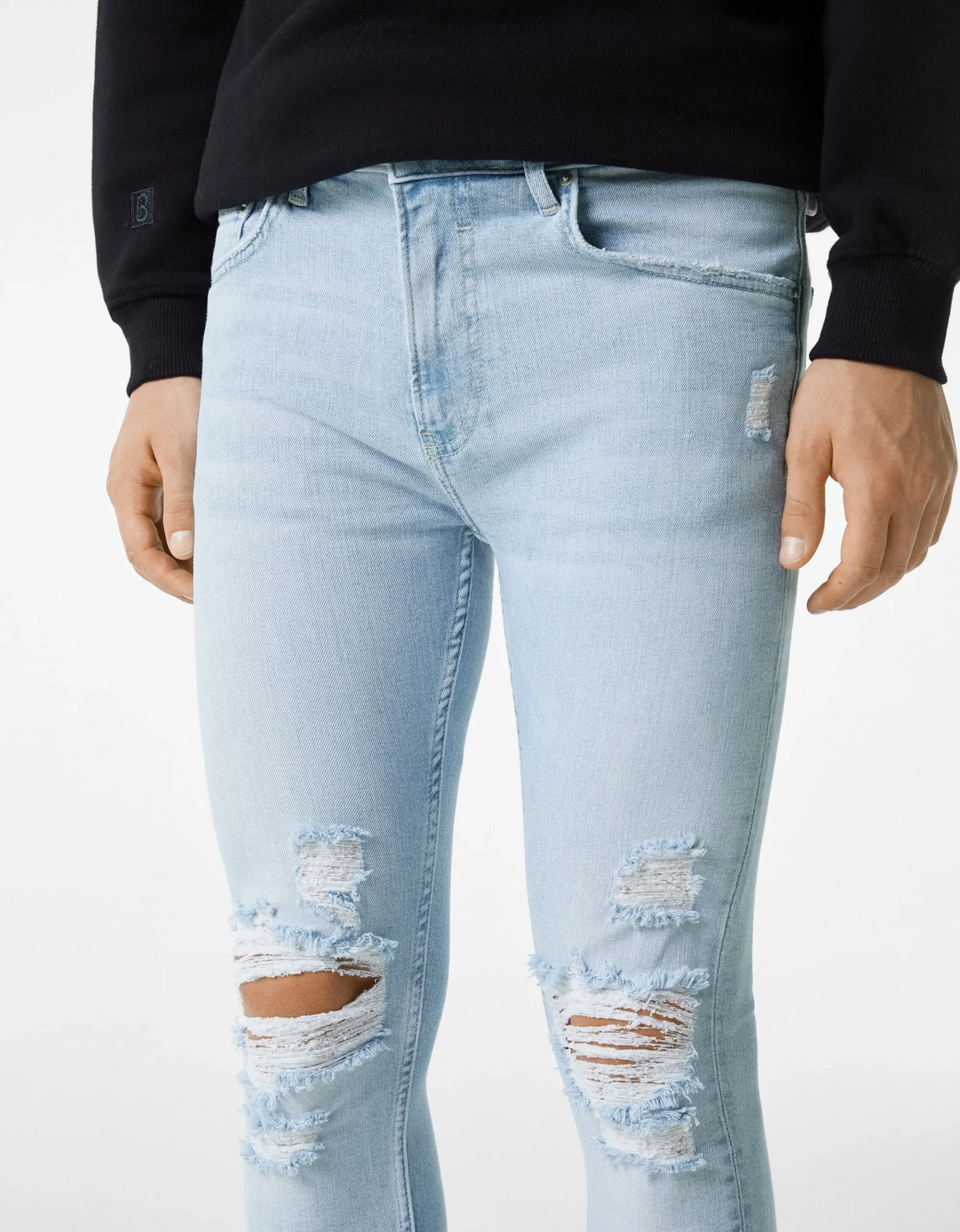 HOMME BERSHKA Pantalons et jeans*Jeans super skinny déchirés