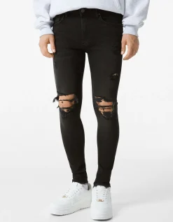 HOMME BERSHKA Pantalons et jeans*Jeans super skinny déchirés