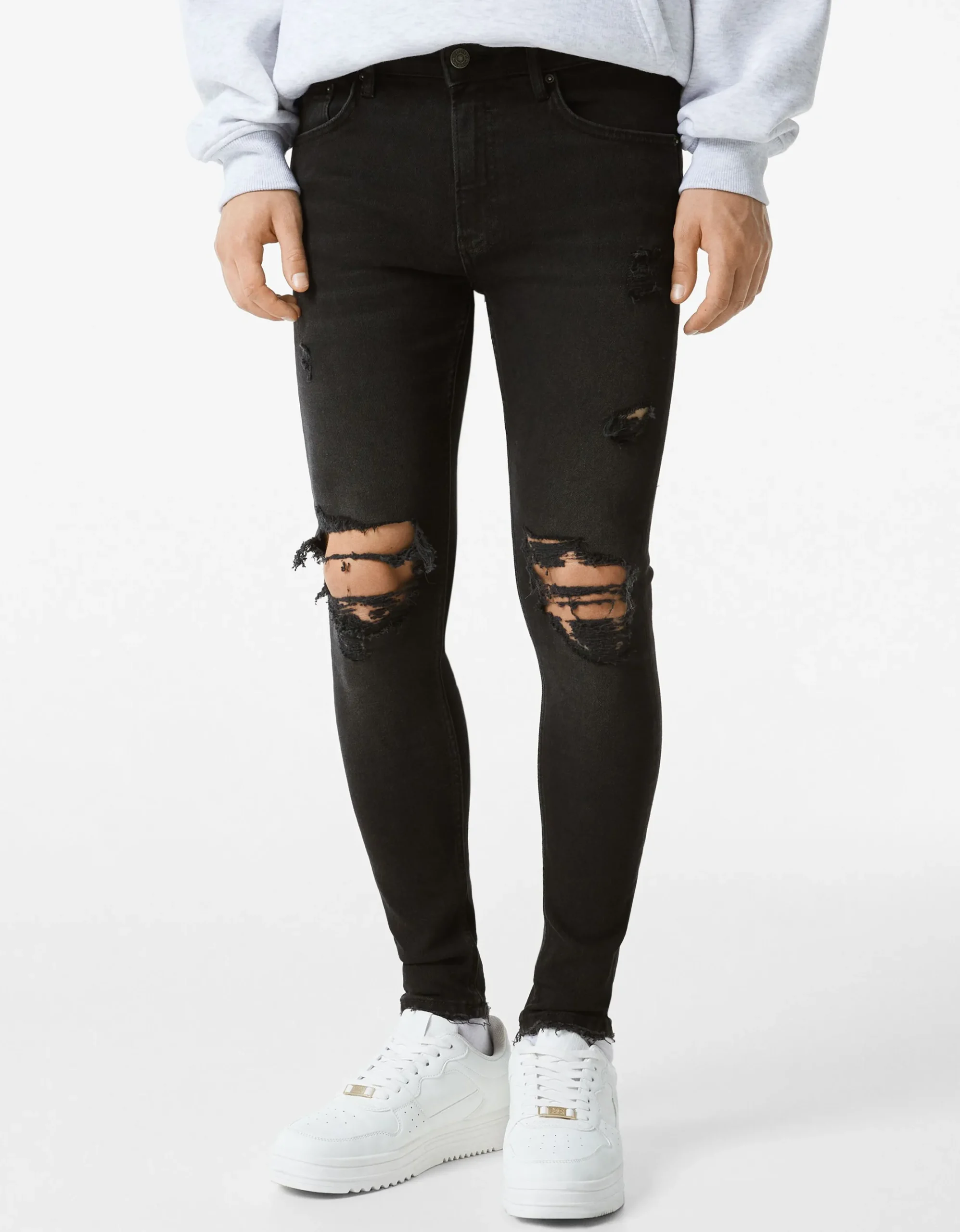 HOMME BERSHKA Pantalons et jeans*Jeans super skinny déchirés