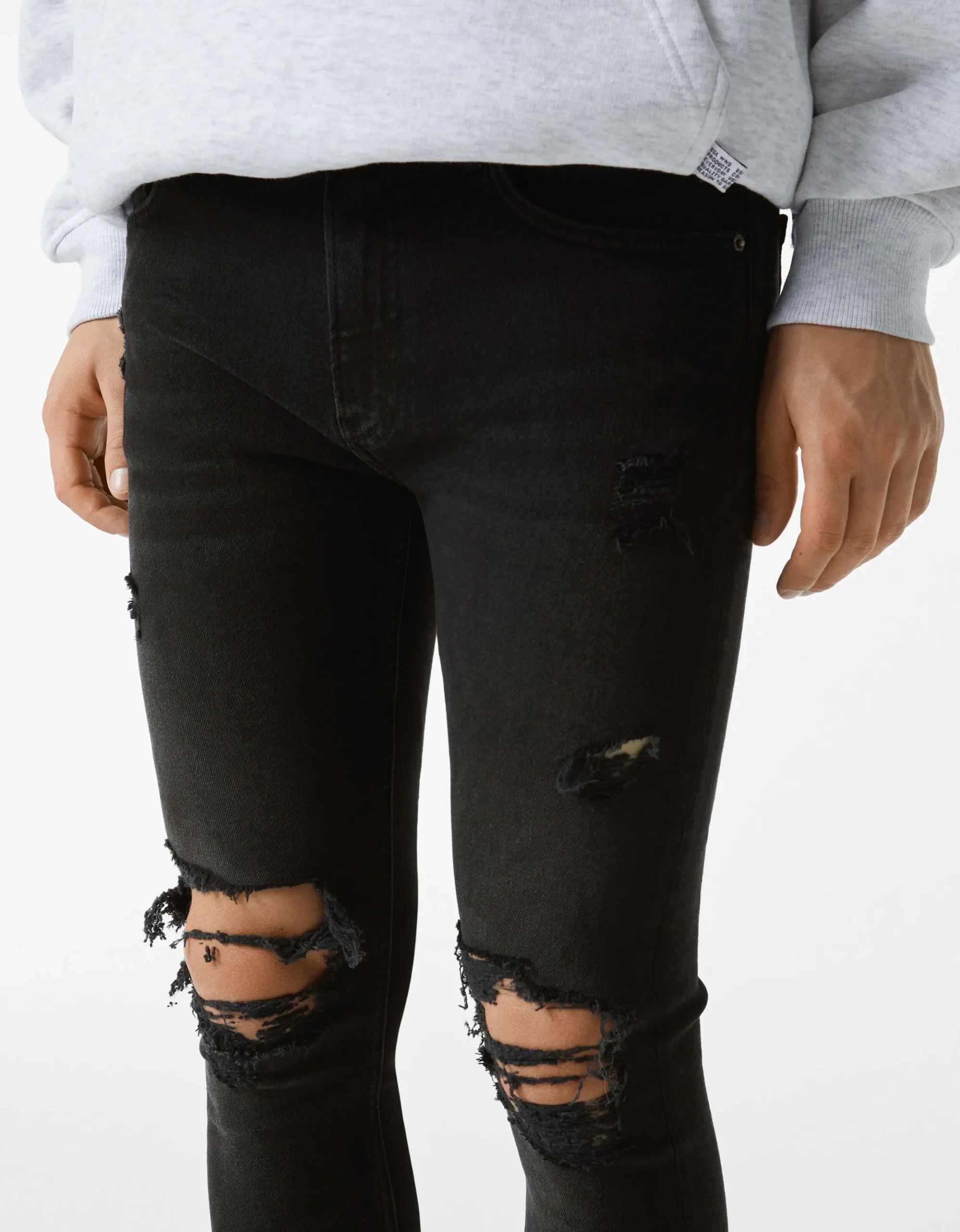 HOMME BERSHKA Pantalons et jeans*Jeans super skinny déchirés