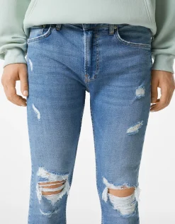 HOMME BERSHKA Pantalons et jeans*Jeans super skinny déchirés