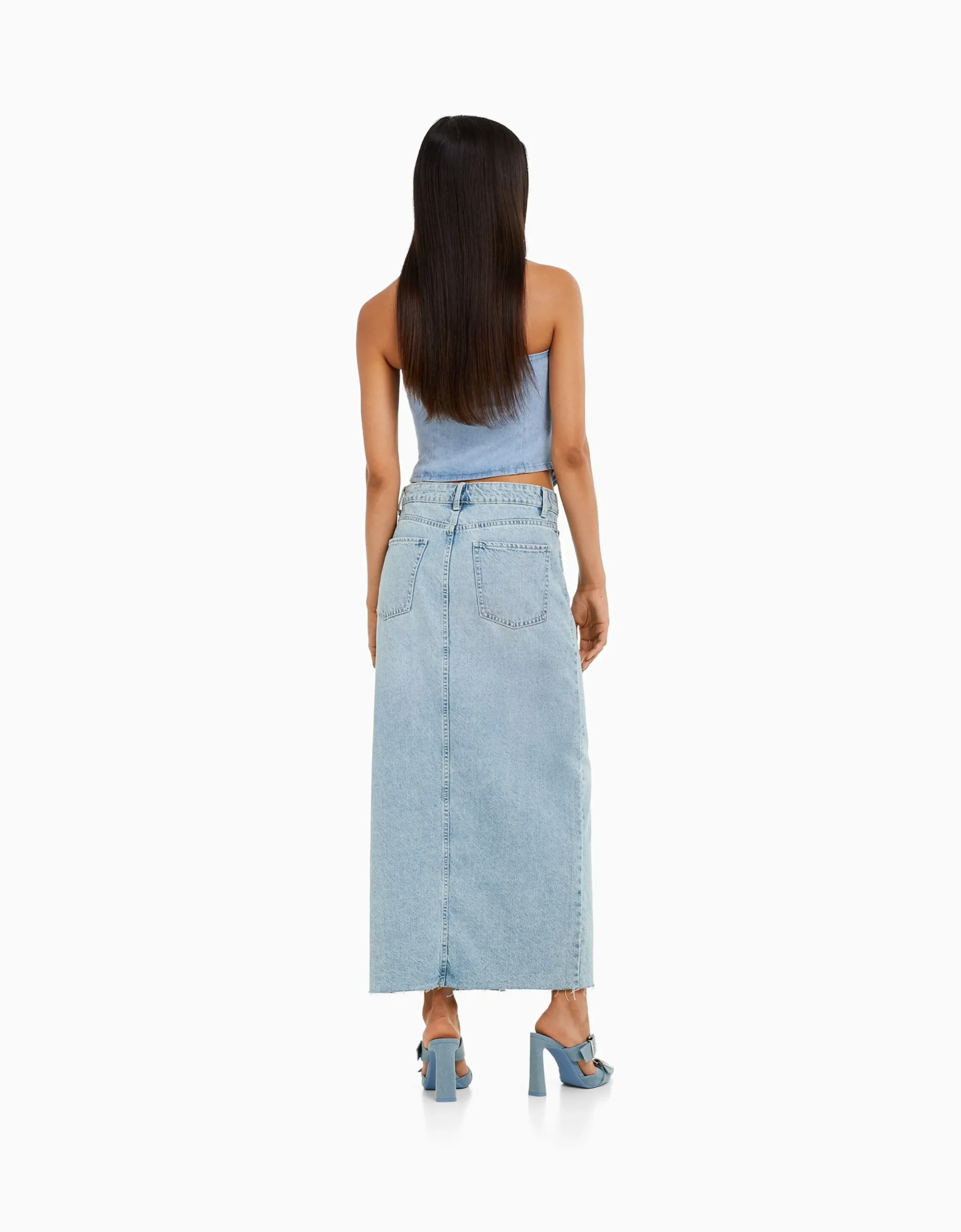 FEMME BERSHKA Vêtements*Jupe longue denim