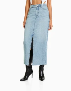 FEMME BERSHKA Vêtements*Jupe longue denim