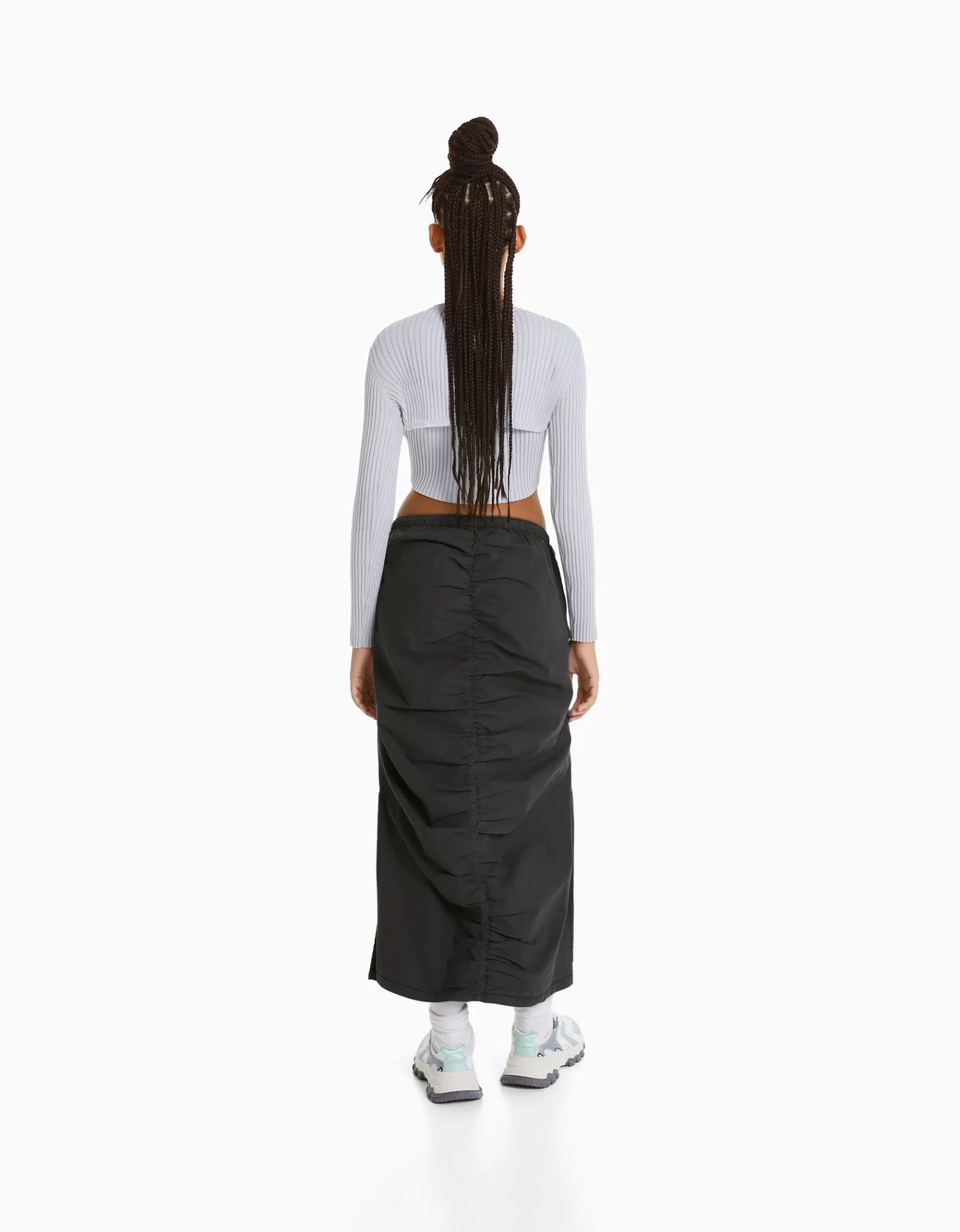 FEMME BERSHKA Vêtements*Jupe longue denim froncée devant