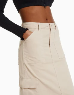 FEMME BERSHKA Jupes*Jupe midi carpenter coton