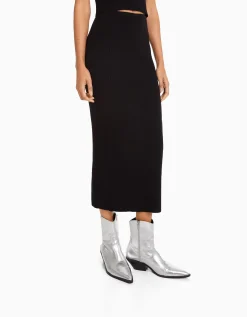 FEMME BERSHKA Jupes*Jupe midi maille bord-côte