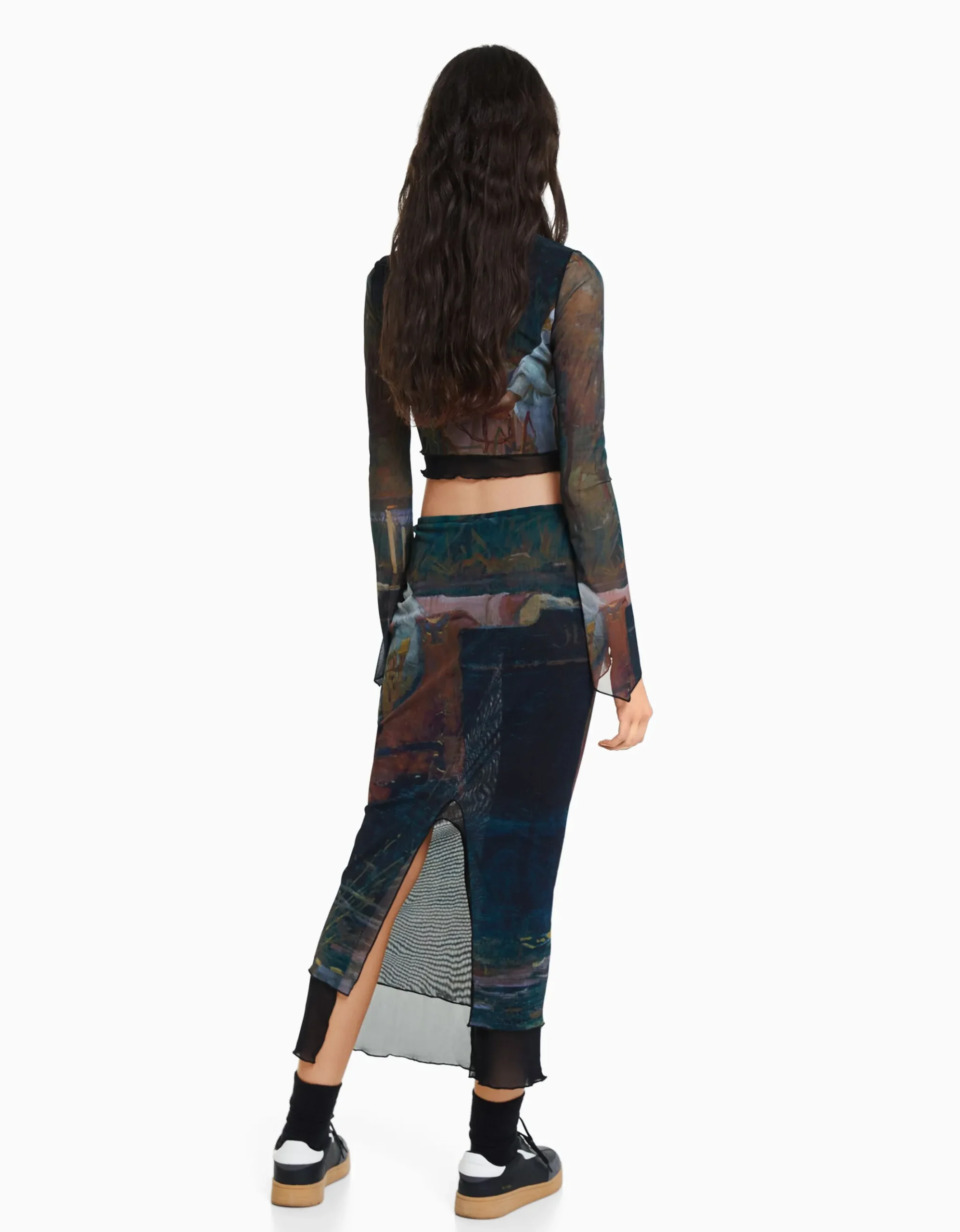 FEMME BERSHKA Jupes*Jupe midi tulle Art Series