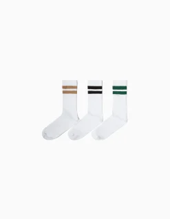 HOMME BERSHKA Chaussettes*Lot 3 paires de chaussettes rayures