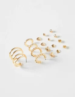 FEMME BERSHKA Tout voir*Lot 9 boucles d’eilles créoles cœur