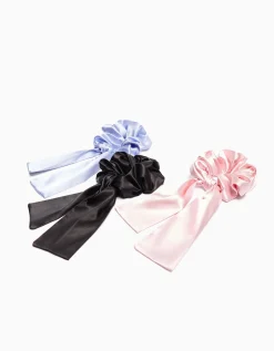 FEMME BERSHKA Accessoires cheveux*Lot 3 chouchous satinés ruban