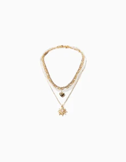 FEMME BERSHKA Tout voir*Lot 4 colliers chaîne cœur