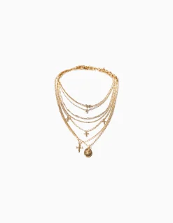 FEMME BERSHKA Tout voir*Lot 7 colliers croix papillon