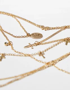 FEMME BERSHKA Tout voir*Lot 7 colliers croix papillon