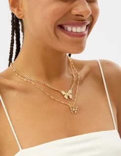 FEMME BERSHKA Y2K*Lot 3 colliers papillon