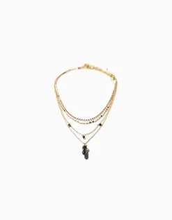 FEMME BERSHKA Tout voir*Lot 4 colliers pierres fantaisie