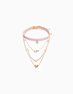 FEMME BERSHKA Tout voir*Lot 4 colliers ras-du-cou papillon cœur