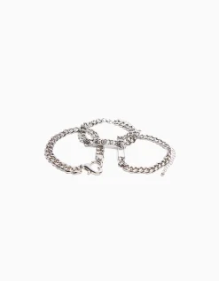 HOMME BERSHKA One Love*Lot de 3 bracelets chaînes