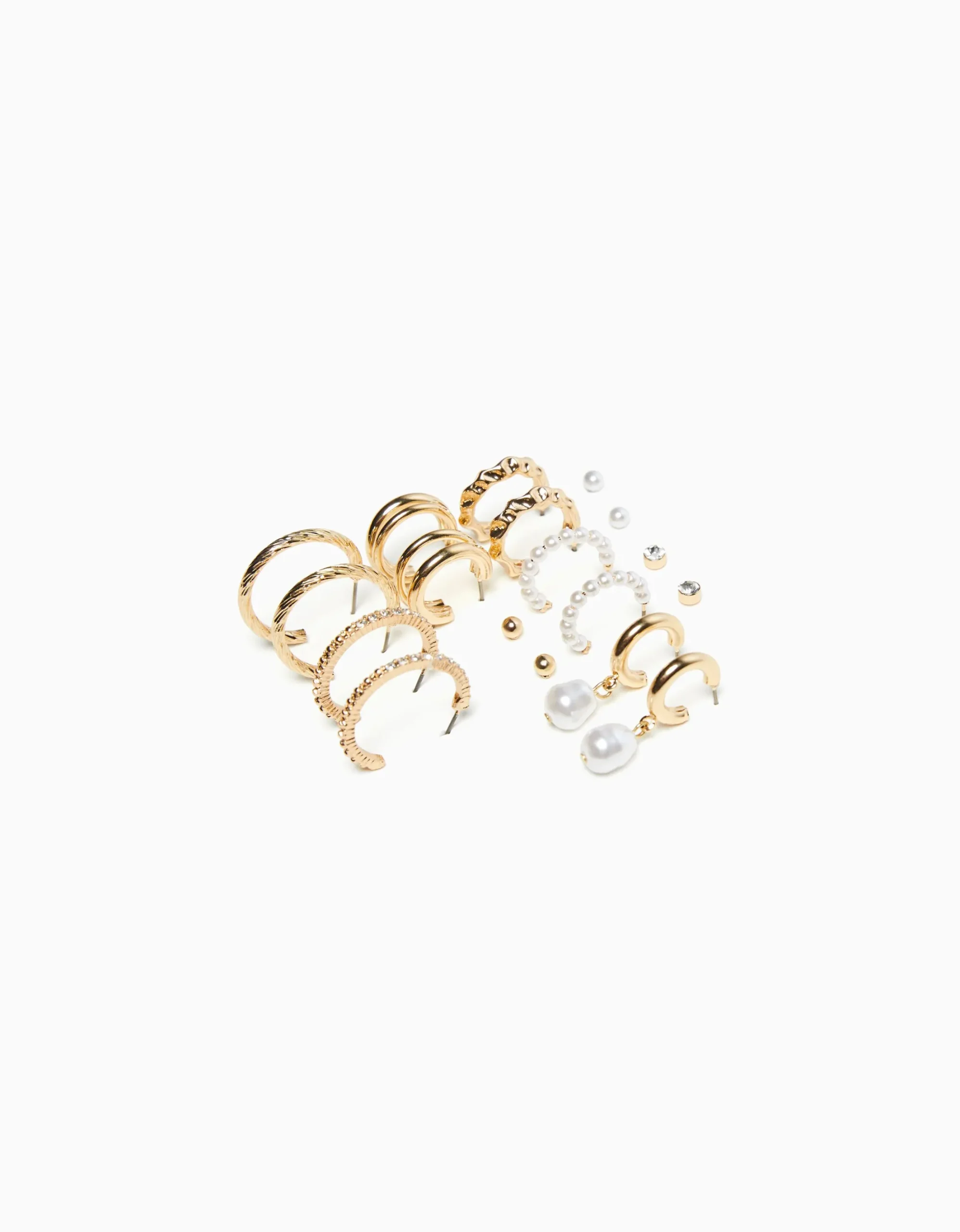 FEMME BERSHKA Tout voir*Lot 9 paires de boucles d’eilles anneaux pierres fantaisie