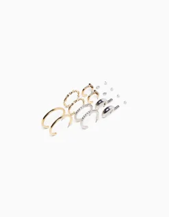 FEMME BERSHKA Tout voir*Lot 9 paires de boucles d’eilles anneaux strass