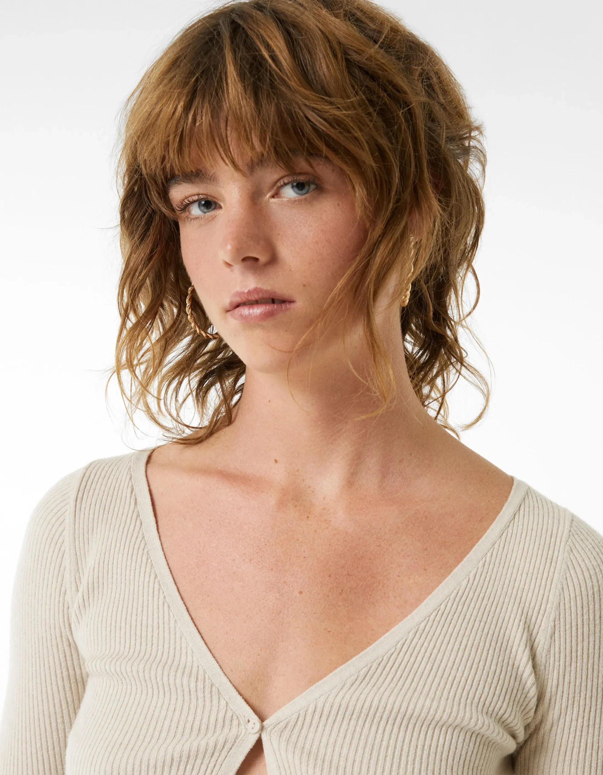 FEMME BERSHKA Tout voir*Lot 3 paires de boucles d’eilles créoles fines texturées