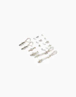 FEMME BERSHKA Tout voir*Lot 9 paires de boucles d’oreilles croix