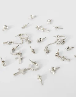 FEMME BERSHKA Tout voir*Lot 9 paires de boucles d’oreilles croix