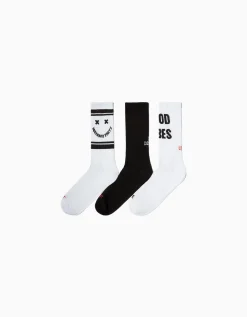 HOMME BERSHKA Chaussettes*Lot 3 paires de chaussettes imprimées