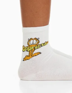 FEMME BERSHKA Cartoons*Lot 3 paires de chaussettes brodées Garfield