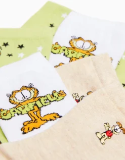 FEMME BERSHKA Cartoons*Lot 3 paires de chaussettes brodées Garfield