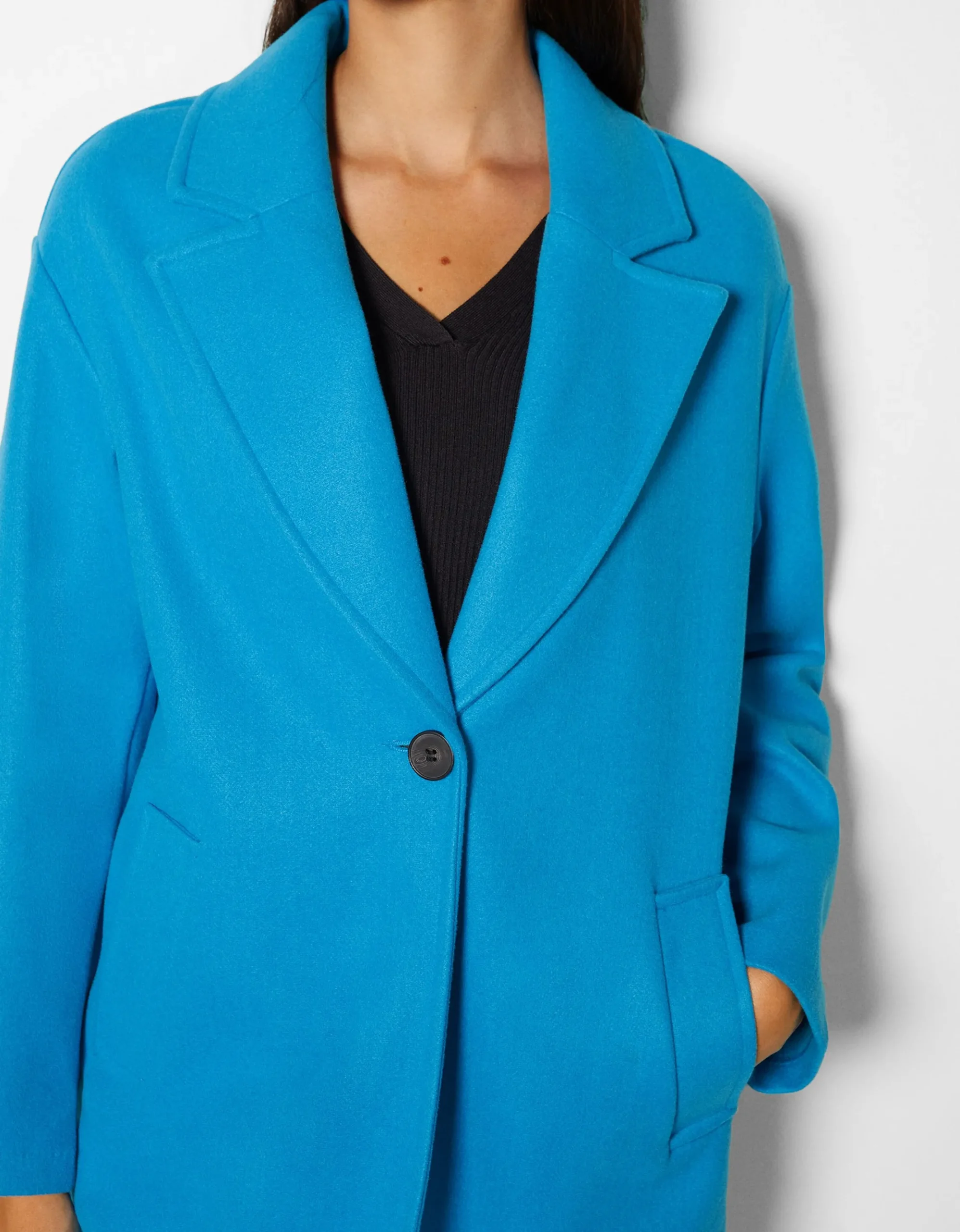 FEMME BERSHKA Trenchs et manteaux*Manteau laine mélangée épaules tombantes