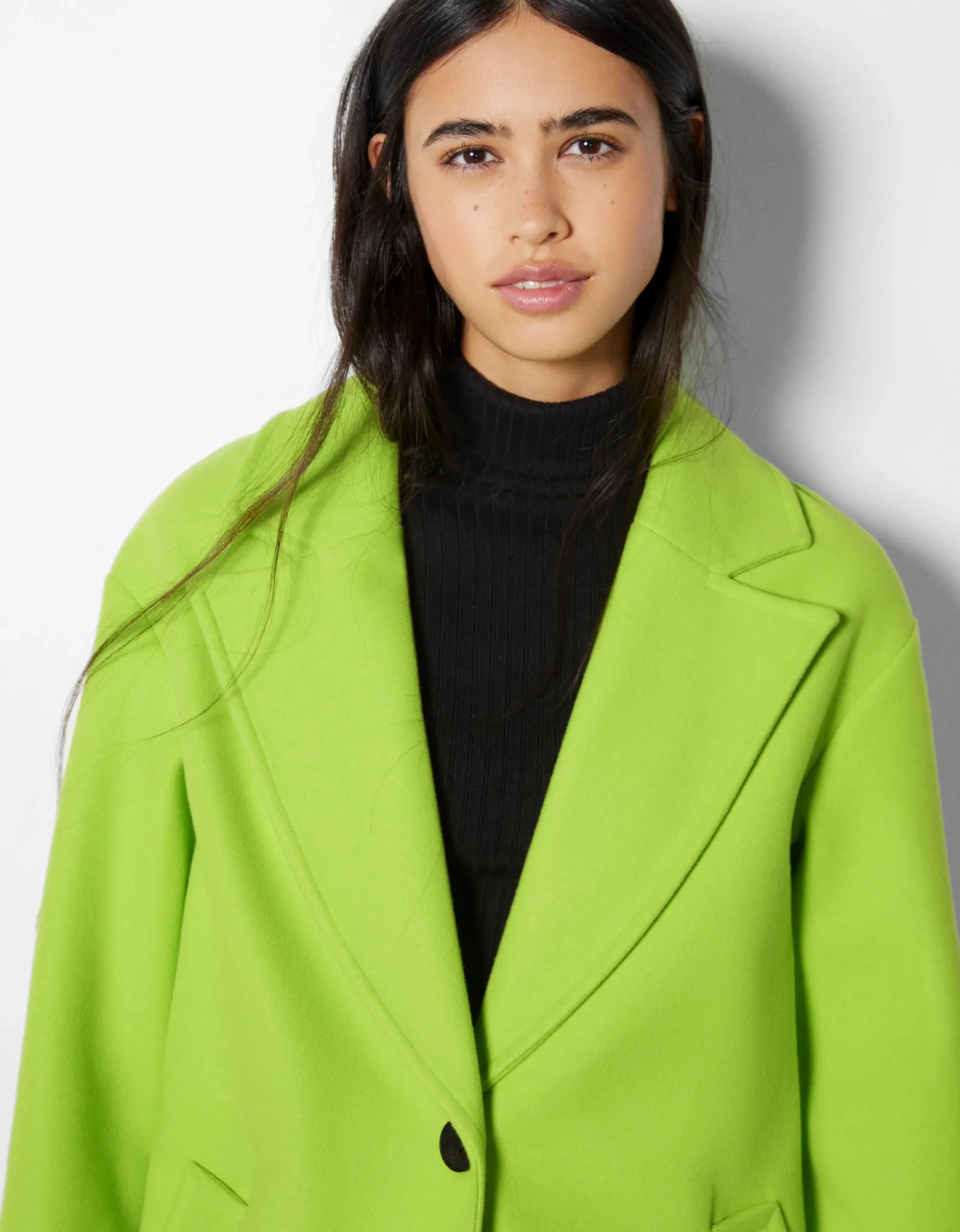 FEMME BERSHKA Trenchs et manteaux*Manteau laine mélangée épaules tombantes