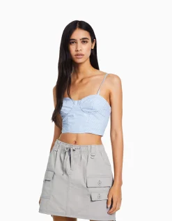 FEMME BERSHKA Vêtements*Minijupe cargo coton multipoches