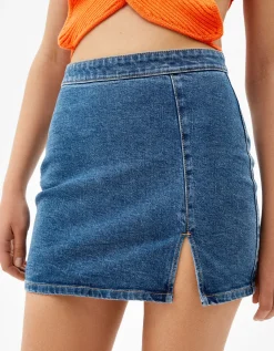 FEMME BERSHKA Jupes*Minijupe denim décontractée