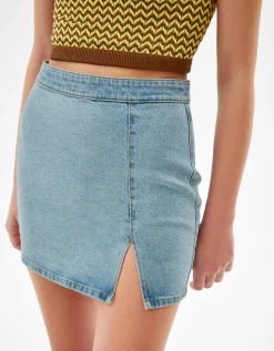 FEMME BERSHKA Jupes*Minijupe denim décontractée
