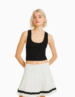 FEMME BERSHKA Jupes*Mini-jupe plissée bande