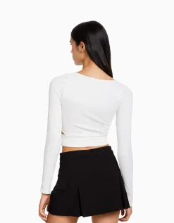 FEMME BERSHKA Jupes*Mini-jupe tailoring cargo poches