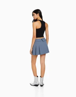 FEMME BERSHKA Vêtements*Minijupe tailoring plissée