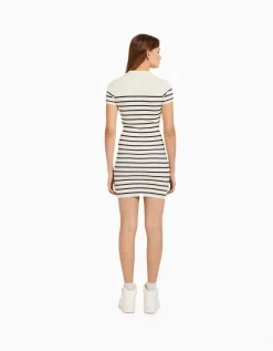 FEMME BERSHKA Robes*Mini-robe manches courtes col polo