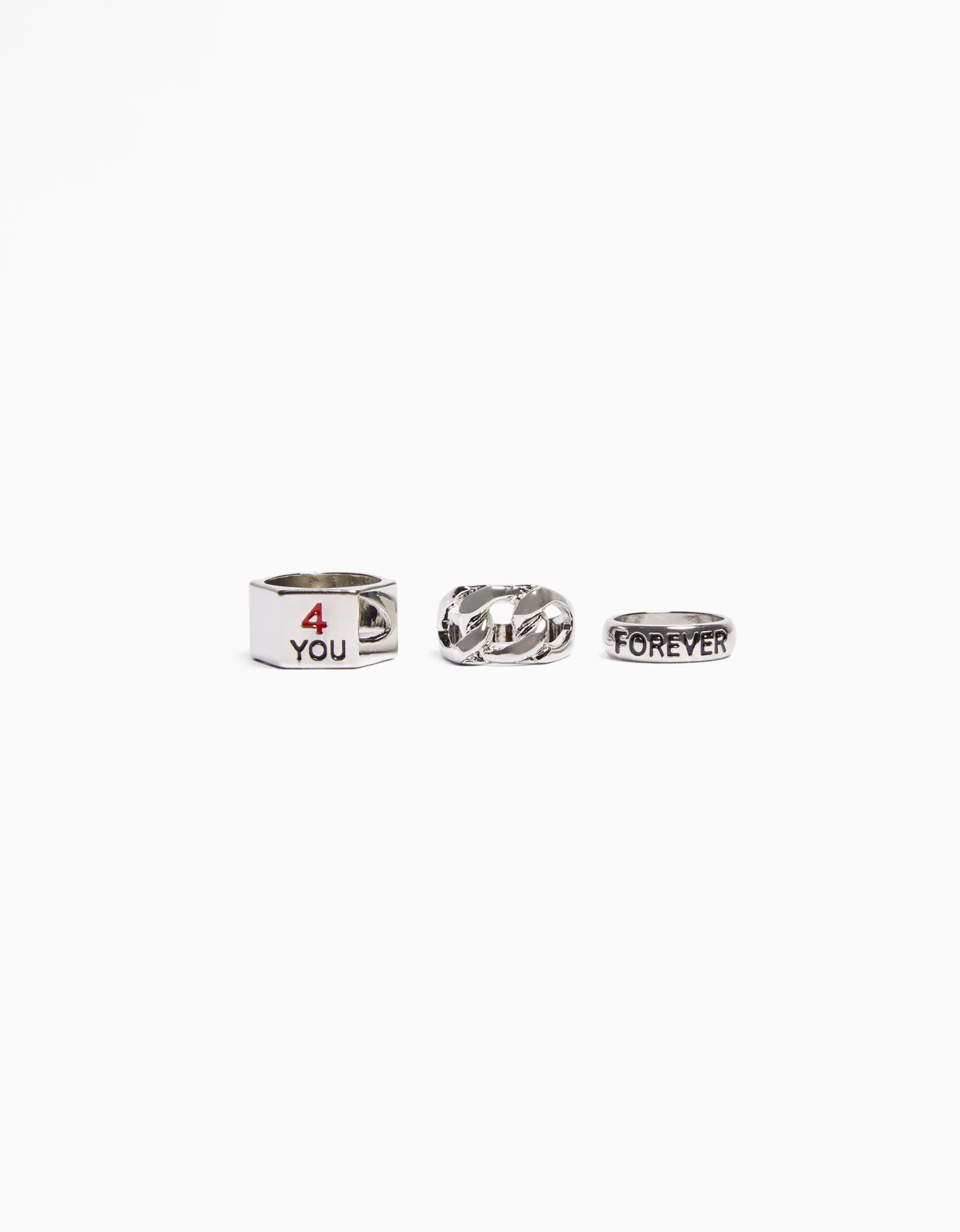 HOMME BERSHKA One Love*Pack 3 bagues love