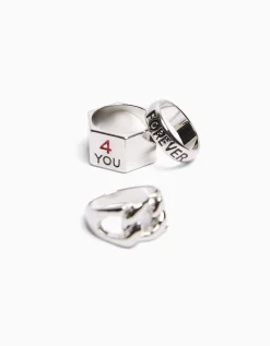 HOMME BERSHKA One Love*Pack 3 bagues love